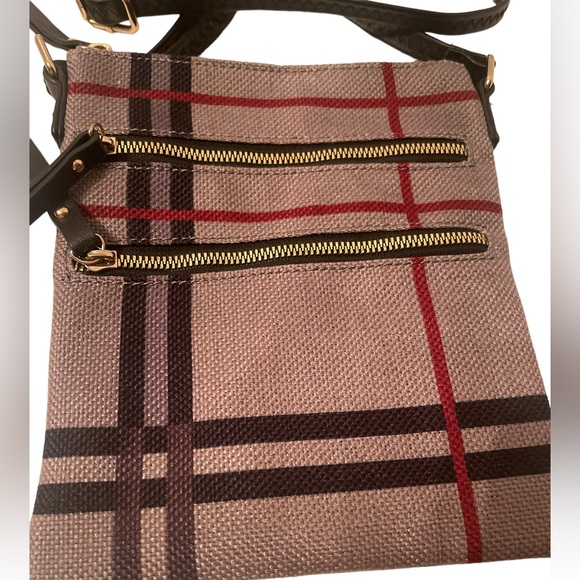 Plaid Print Womens Front Pockets Crossbody Multi-purpose Purse NWOT - Picture 3 of 5